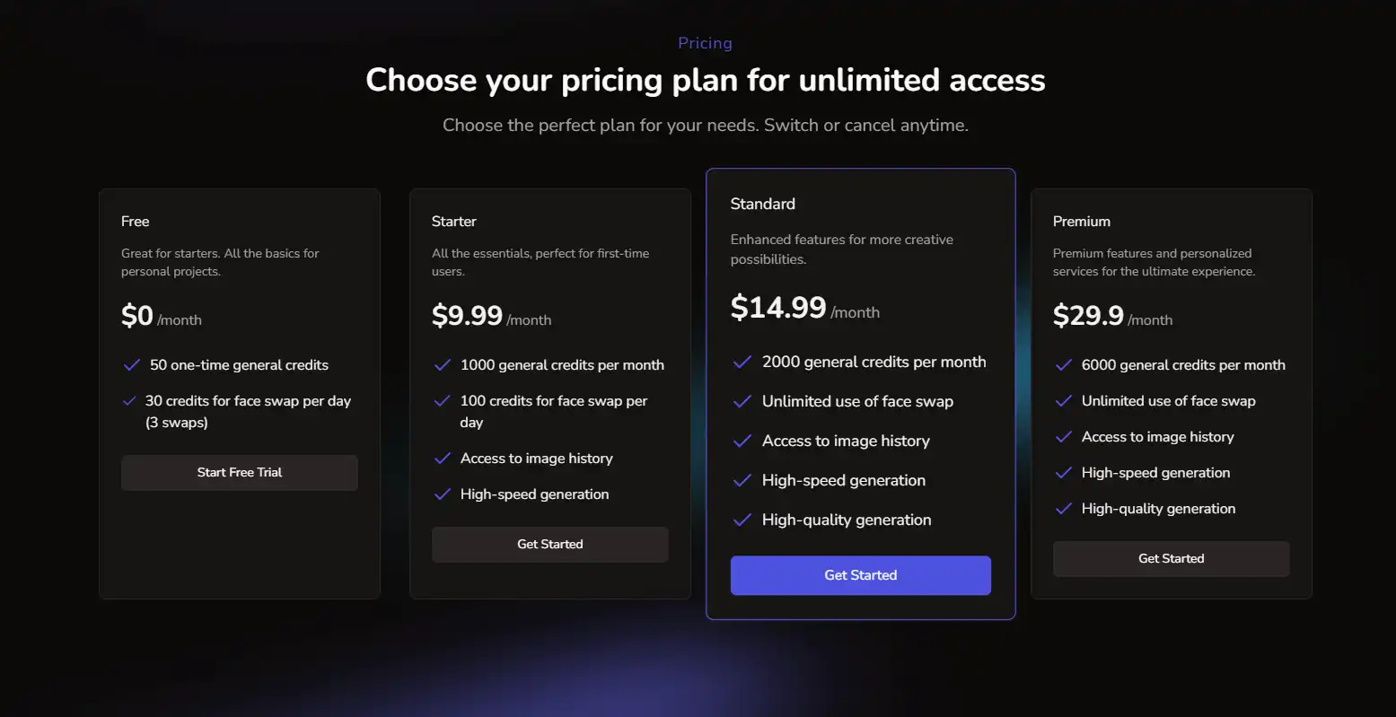 AI Face Studio Pricing