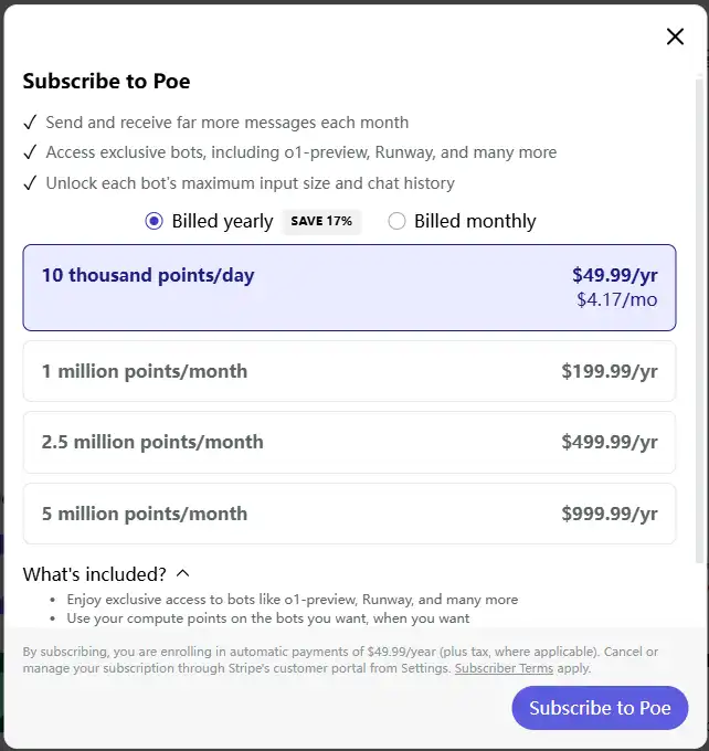 Poe Pricing