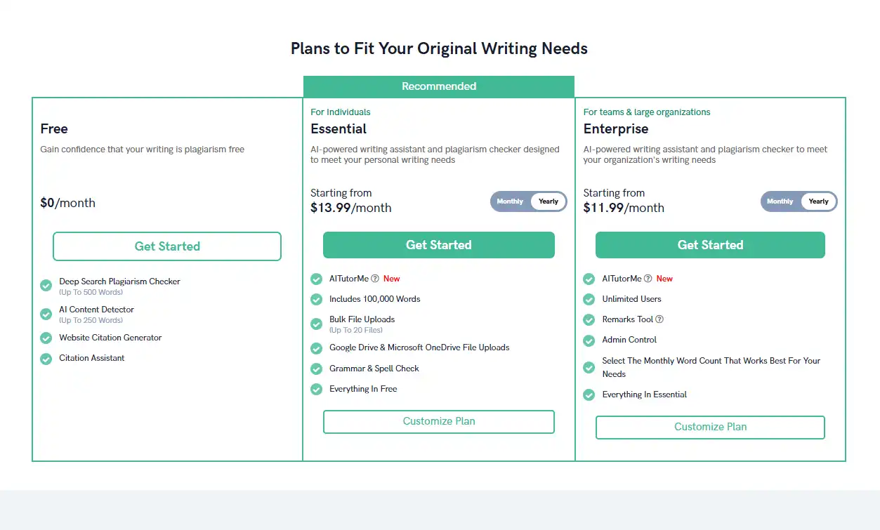 Quetext Pricing