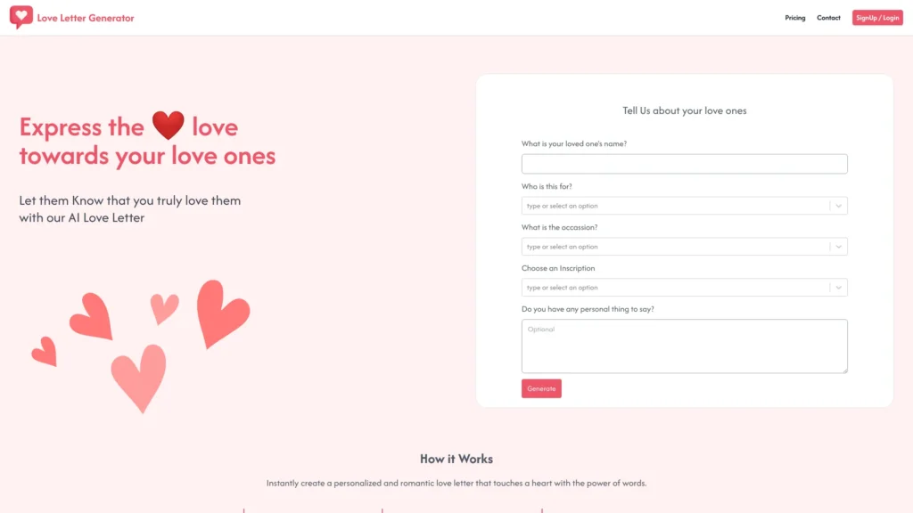 love letter generator