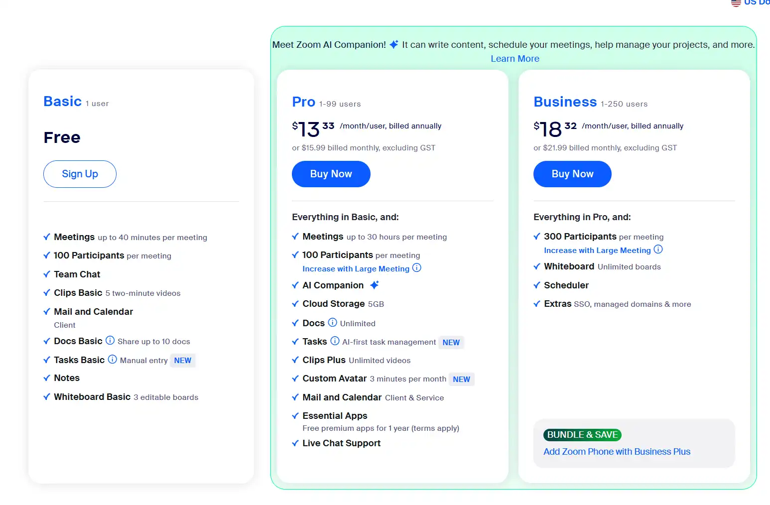 Zoom Phone Pricing