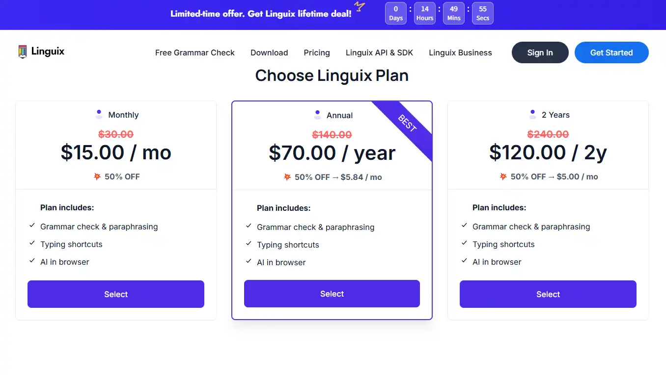Linguix Pricing