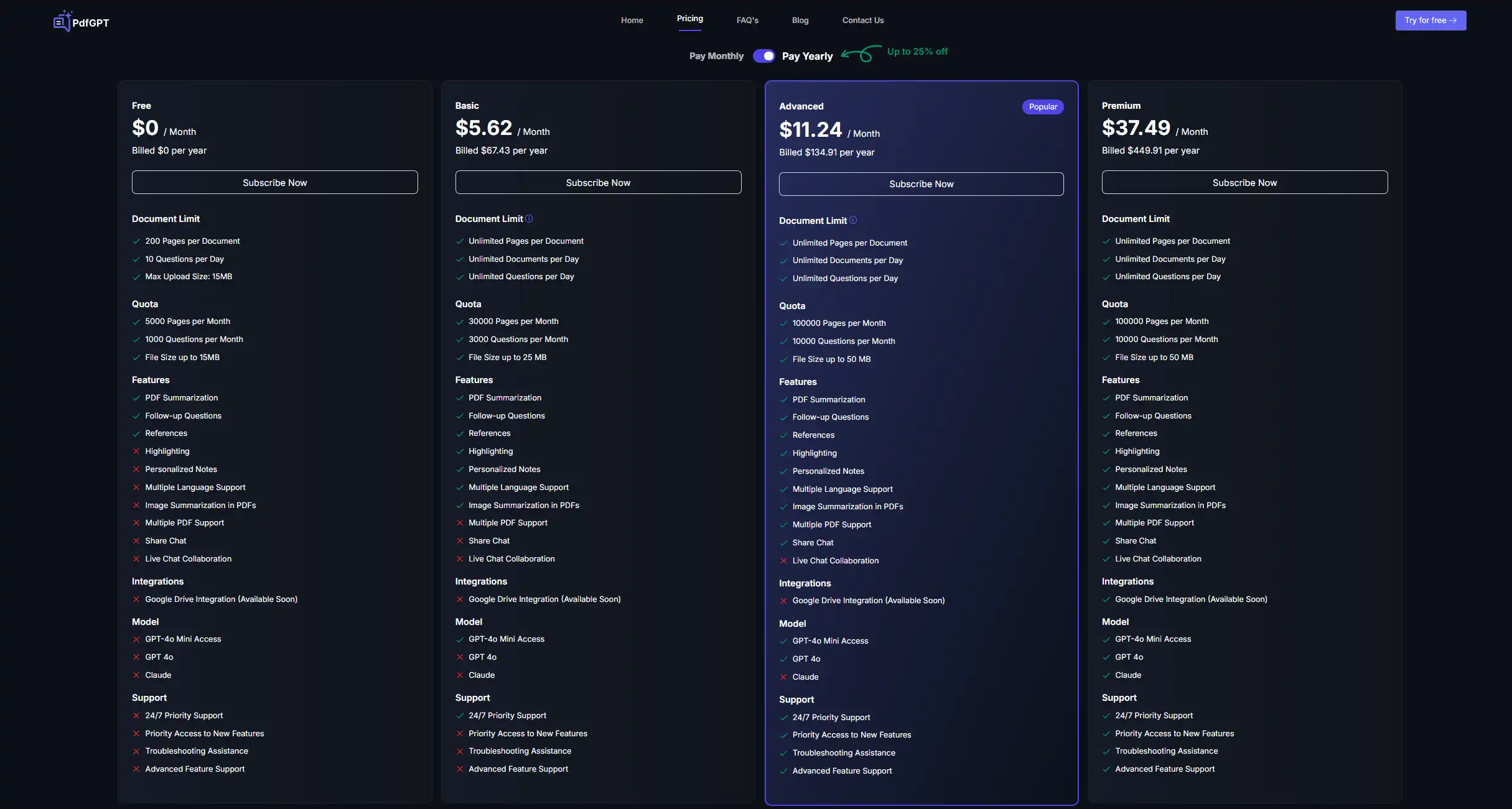 PDFGPT.io Pricing1