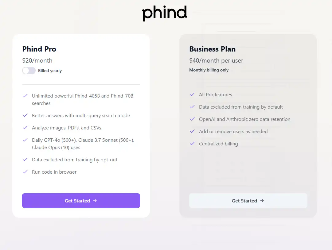 Phind Pricing