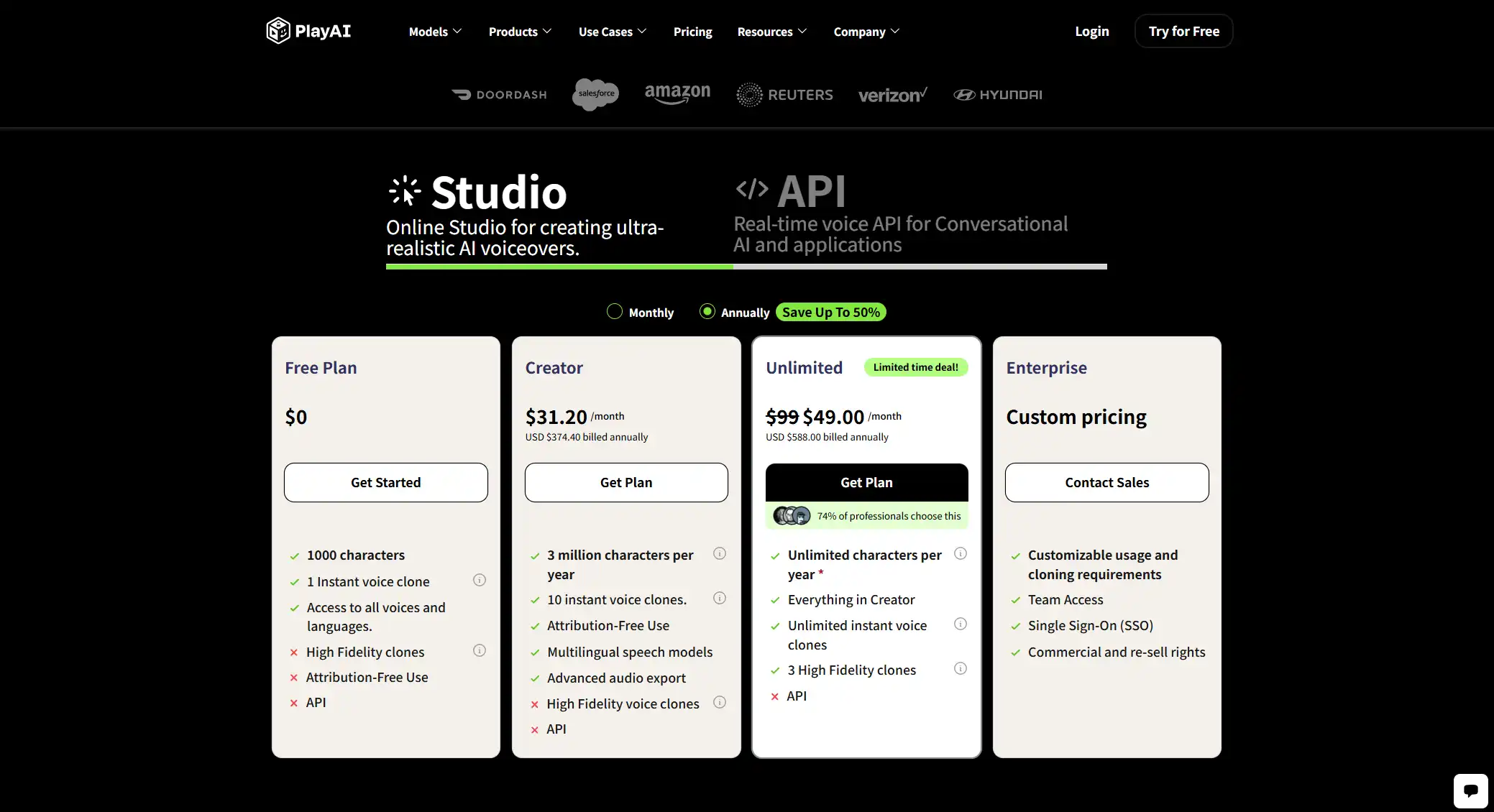 Play.ht Pricing