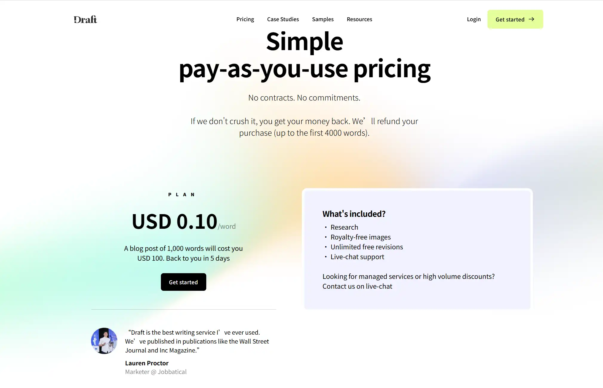 Draft Pricing