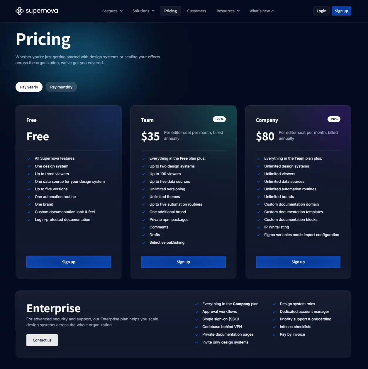 Supernova Pricing - Yearly